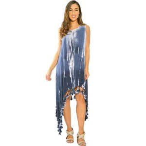 Tie Dye Asymmetrical High Low Sundresses
